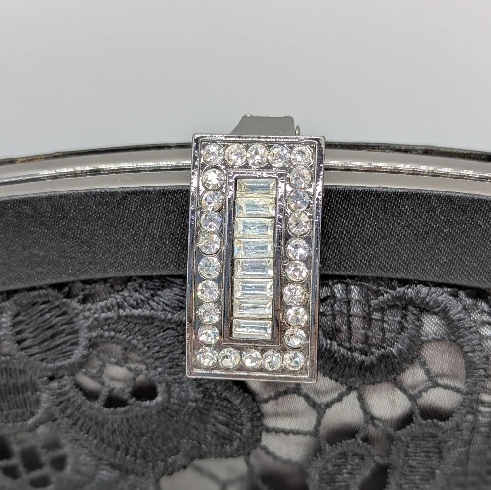 ✨3/$15 Lulu Townsend Black Silver Lace Evening Clutch